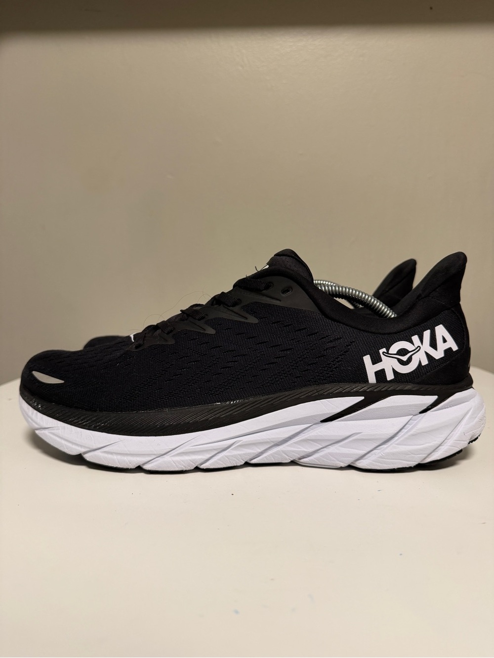 Hoka Clifton 8 Black White Running Run Comfort Shoes 1119393 BWHT Men’s US 12 D